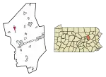 Location of Millville in Columbia County, Pennsylvania.