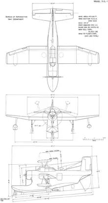 3-view line drawing of the Columbia XJL-1