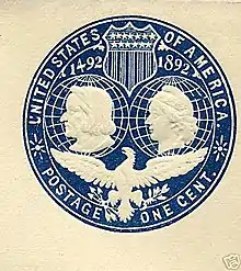 USA 1892, 1c unused cut square