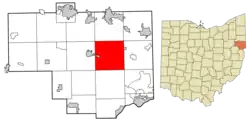 Location of Elkrun Township in Columbiana County