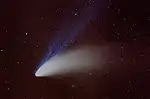 Comet Hale-Bopp, camera with a 300mm lens piggybacked