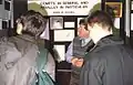 David Hughes explaining concepts to University students at the 1989 research bazaar, Hicks Building.