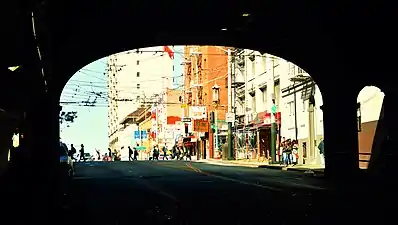 North portal from within the tunnel, Chinatown (2016)