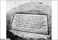 Plaque unveiled on 8 April 1902 to commemorate the meeting of Matthew Flinders and Nicolas Baudin in 1802.