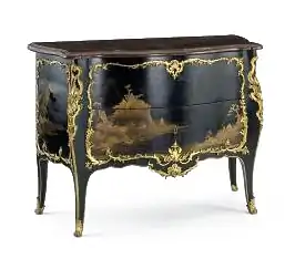 Lacquered Commode in Chinoiserie style, by Bernard II van Risamburgh, Victoria and Albert Museum (1750–1760)