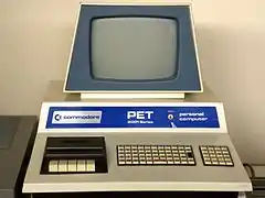 A Commodore PET 2001, an early personal computer developed in 1977