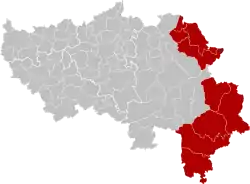 Location of the judicial arrondissement in Liège