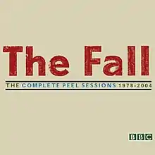 Brown cardboard album cover with the words "The Fall" printed prominently in red above the title in green and blue, with the BBC logo seen in the bottom-right corner