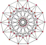 (14 14 11)(3),  has 56 vertices, 168 edges and 84 square faces, seen in this 14-gonal projection.