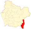 Map of Curarrehue commune in the Araucanía Region