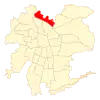 Map of Huechuraba commune within Greater Santiago