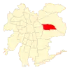 Map of La Reina commune within Greater Santiago