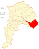 Map of Los Andes commune in the Valparaíso Region