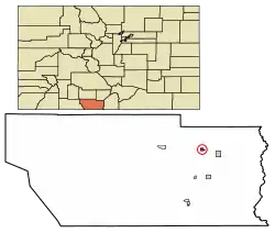 Location of La Jara in Conejos County, Colorado.
