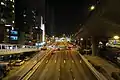 Connaught Road West at night in October 2019