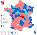 Party affiliation of the General Council Presidents of the various departments in the elections of 2008.