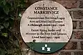 A Dublin City Council 1916 Commemorative plaque, unveiled on 15 July 2019, to commemorate Constance Markievicz and the house she lived in from 1912 to 1916