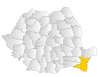 Map of Romania highlighting Constanța County