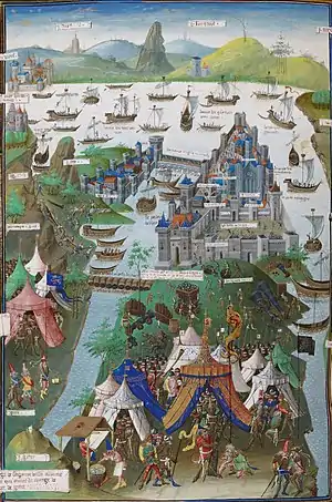 Tolkien called Minas Tirith a "Byzantine City"(Constantinople shown).