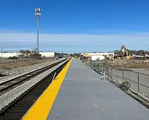 A railway station platform under construction