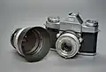 The Contaflex III a single-lens reflex camera from West Germany from 1957, with additional 115 mm lens