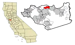 Location in Contra Costa County and the state of California