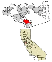 Location of Danville in Contra Costa County, California.