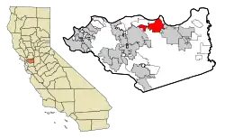 Location in Contra Costa County and the state of California