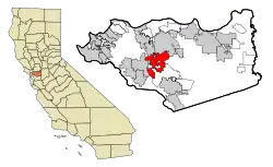 Location of Walnut Creek within California