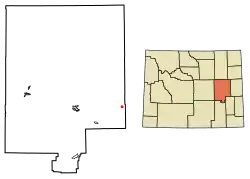 Location of Lost Springs in Converse County, Wyoming.