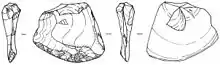 This scaper is one type of scrapers based on Bordes' typology. Bordes classified the scapers by the location and shape of retouch on lithic