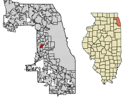 Location of La Grange Park in Cook County, Illinois.