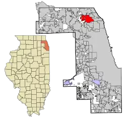 Location within Cook County