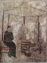 Khitan people cooking. Fresco from the Liao dynasty (907–1125) tomb in Aohan Banner
