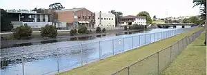 Industrial areas along the Cooks River at Canterbury