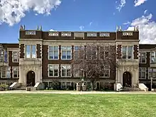 Built in 1928, Corbett Hall is located on the University of Alberta North Campus at 8205 114 St NW in Edmonton, Alberta. The original Normal School plaque can still be seen at the very top.