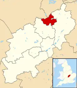 Borough of Corby shown within Northamptonshire