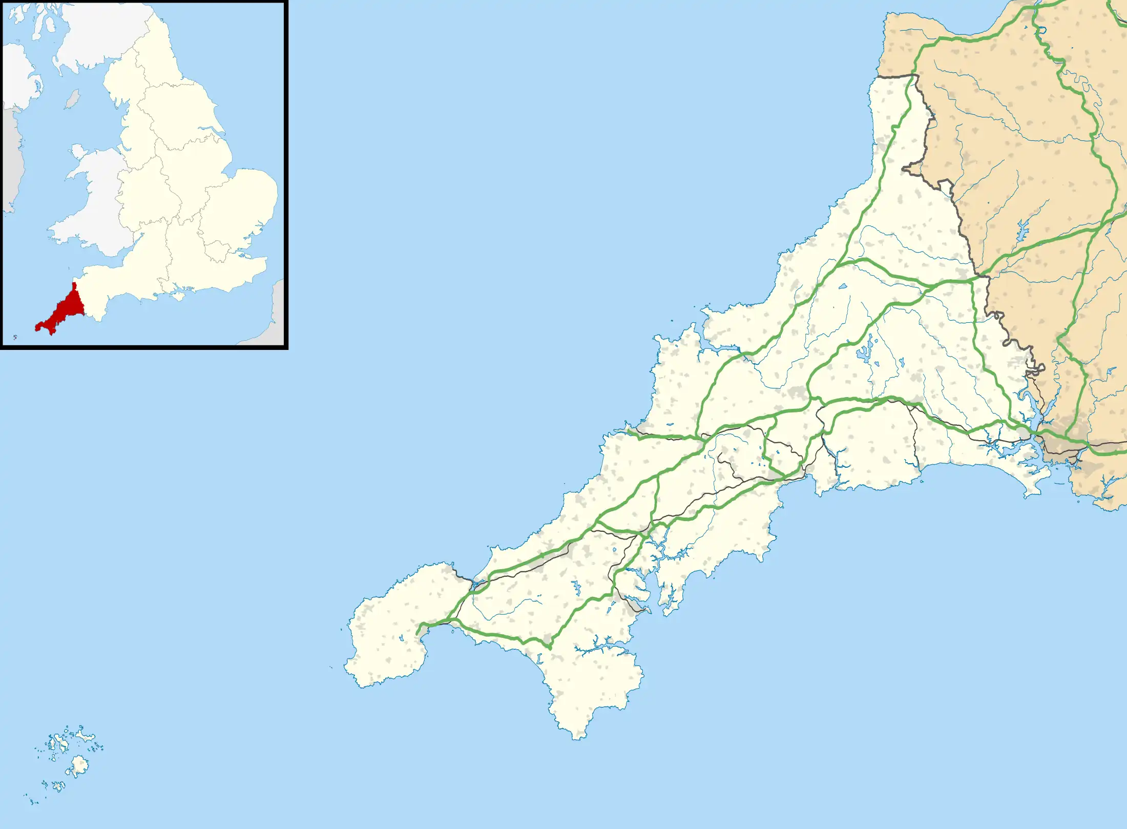 Runnel Stone is located in Cornwall