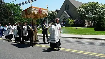 The Eucharistic Procession on the Solemnity of the Most Holy Body and Blood of Christ, Corpus Christi. June 2021.