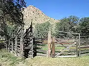 The horse corral.
