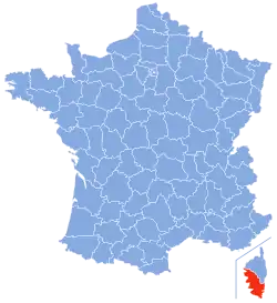 Location of Corse-du-Sud in France