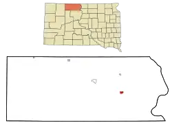 Location in Corson County and the state of South Dakota