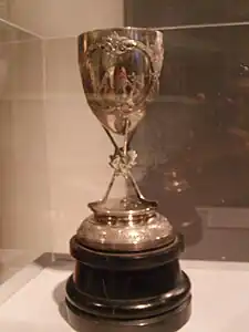 Photo of trophy in display case