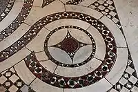 Detail of Cosmatesque floor, from the central nave of the Basilica di Santa Maria Maggiore, Rome.