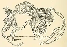 One of Claude Arthur Shepperson's illustrations of dancing girls, from Princess Mary's Gift Book