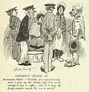'Couldn't Stand It', cartoon published in The Bulletin, 22 August 1907.