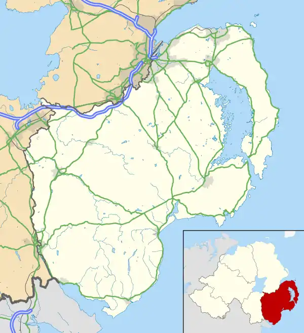1921–22 Irish League is located in County Down