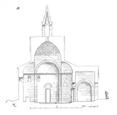 Cross-Section of the Chapel of the Holy Cross, from Viollet-le-Duc