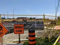 Early progress and fence area at Courtneypark Station in May 2021