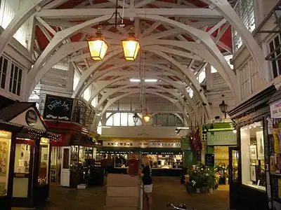Oxford Covered Market, located in Oxford, England, United Kingdom. Opened in 1774.